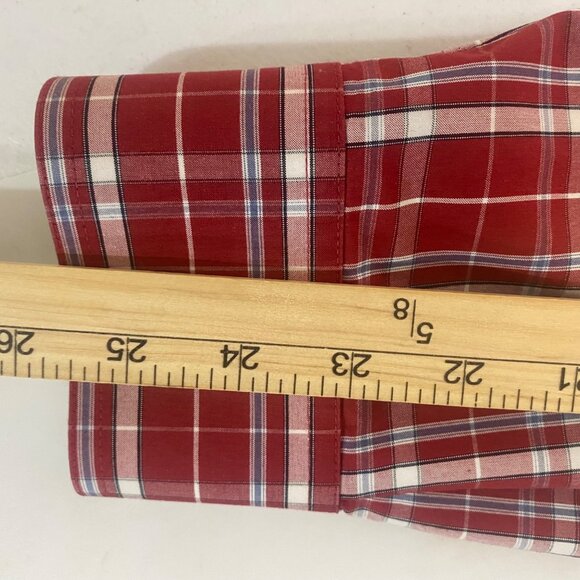 Ariat‎ Pro Series Long-Sleeve Shirt Mens L Red Plaid Button Down Vented Western - Picture 9 of 10